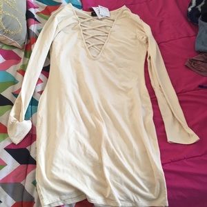 A nice cream fitted dress